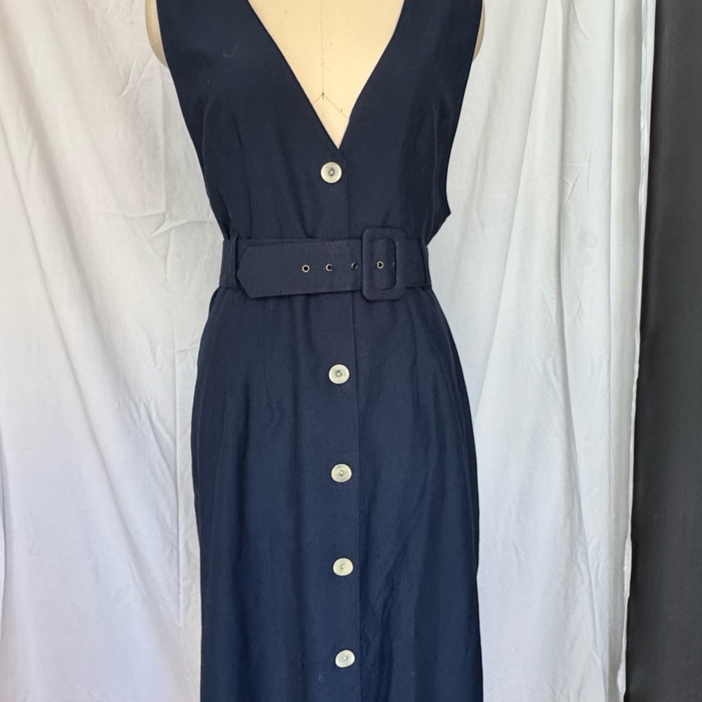 Smart Set Navy Button-Down Midi Dress